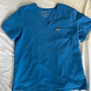 Figs Men's Blue Scrub Top with 1 Pocket Size L